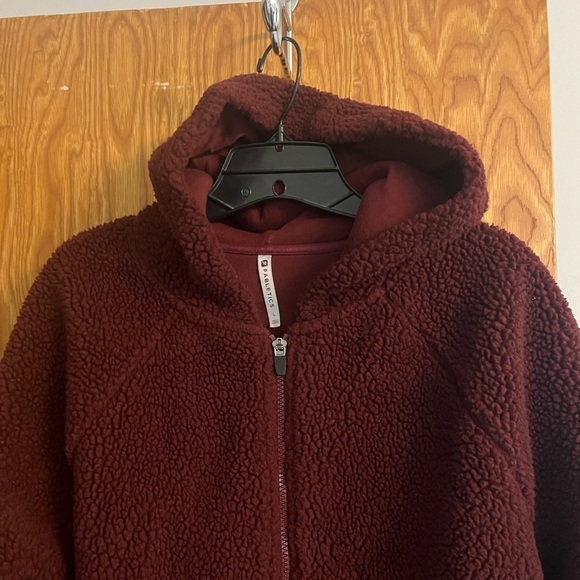 Fabletics Maroon Sherpa Zip-Up Jacket - Picture 3 of 7
